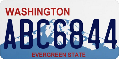WA license plate ABC6844