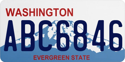 WA license plate ABC6846