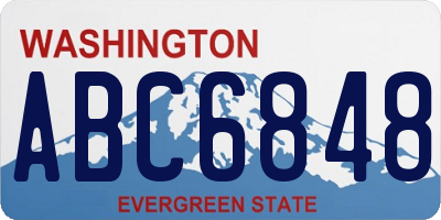 WA license plate ABC6848