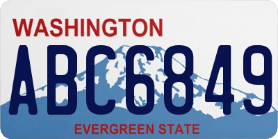 WA license plate ABC6849