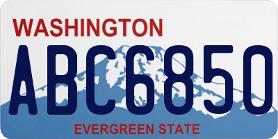 WA license plate ABC6850