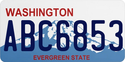 WA license plate ABC6853
