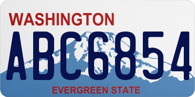 WA license plate ABC6854