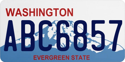WA license plate ABC6857