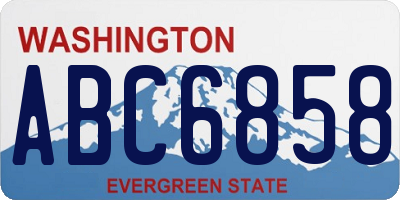 WA license plate ABC6858