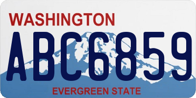 WA license plate ABC6859