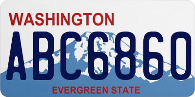 WA license plate ABC6860