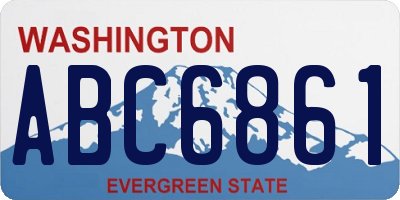 WA license plate ABC6861