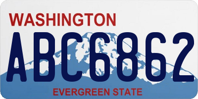 WA license plate ABC6862