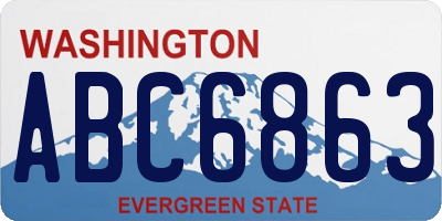 WA license plate ABC6863