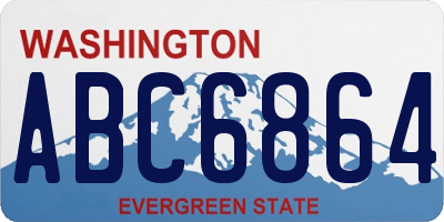 WA license plate ABC6864
