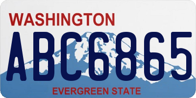 WA license plate ABC6865
