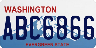 WA license plate ABC6866
