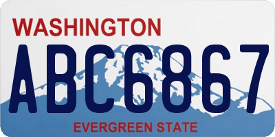 WA license plate ABC6867