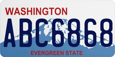 WA license plate ABC6868