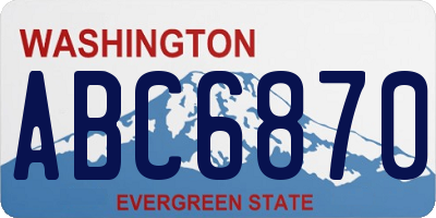 WA license plate ABC6870