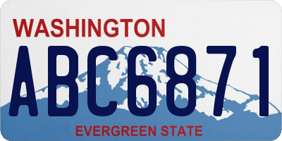 WA license plate ABC6871