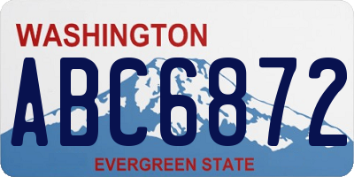 WA license plate ABC6872