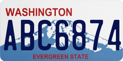 WA license plate ABC6874