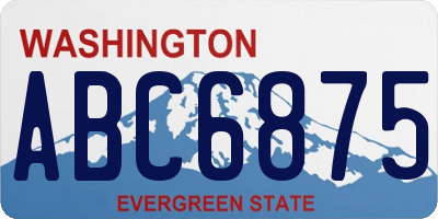 WA license plate ABC6875