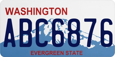 WA license plate ABC6876