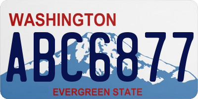 WA license plate ABC6877