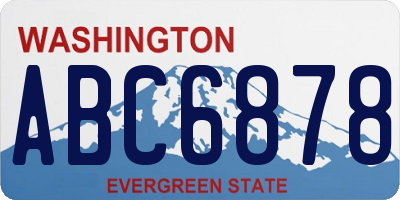WA license plate ABC6878