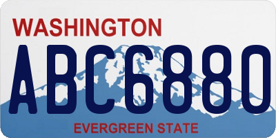 WA license plate ABC6880