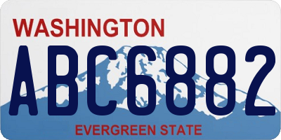 WA license plate ABC6882