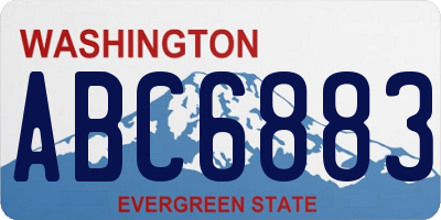WA license plate ABC6883