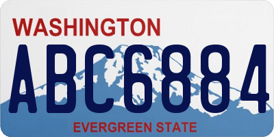 WA license plate ABC6884