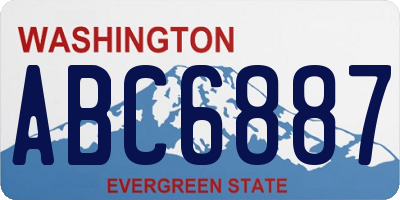 WA license plate ABC6887