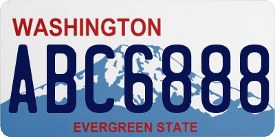 WA license plate ABC6888