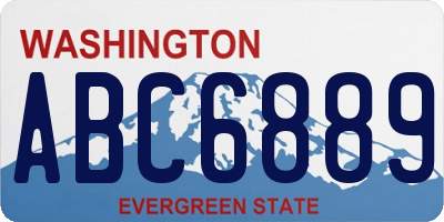 WA license plate ABC6889