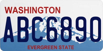 WA license plate ABC6890