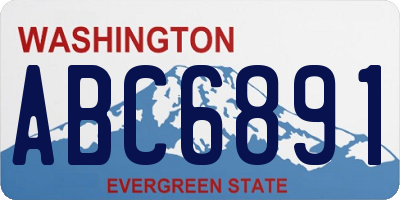 WA license plate ABC6891
