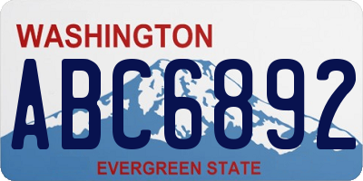 WA license plate ABC6892