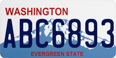 WA license plate ABC6893