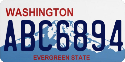 WA license plate ABC6894