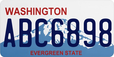 WA license plate ABC6898
