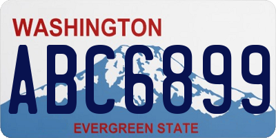 WA license plate ABC6899