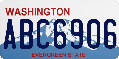 WA license plate ABC6906