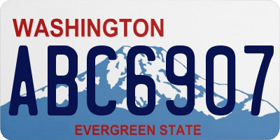 WA license plate ABC6907