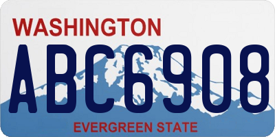 WA license plate ABC6908