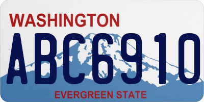 WA license plate ABC6910