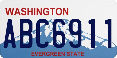 WA license plate ABC6911