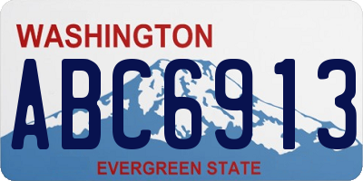 WA license plate ABC6913