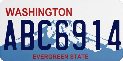 WA license plate ABC6914