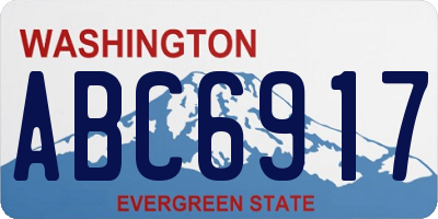 WA license plate ABC6917