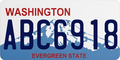 WA license plate ABC6918